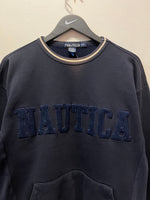 Nautica Fleece Letters Sweatshirt with Kangaroo Pocket Sz L