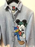 Vintage Mickey Unlimited Jerry Leigh Large Mickey Denim Long Sleeve Shirt Sz S/M