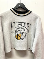 Vintage Purdue University Cropped Gray Sweatshirt Sz XL