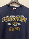 Vintage 2003 St Louis Rams NFC West Division Champions Sweatshirt Sz M