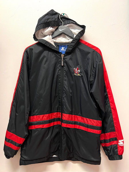 University of Louisville Cardinals Starter Hooded Windbreaker Jacket Sz L
