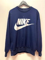 Vintage Nike Swoosh Large Logo Navy Blue Sweatshirt Sz XL