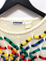 Vintage Colorful Woven “Snakes” Sweater Sz M