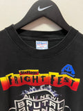 Six Flags Theme Park Fright Fest All New Brutal Planet Haunted House T-Shirt Sz L
