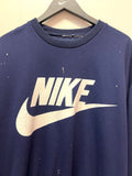 Vintage Nike Swoosh Large Logo Navy Blue Sweatshirt Sz XL