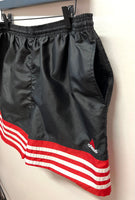 Vintage Black adidas Shorts with White and Red Stripes Sz XL