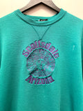 Vintage Scottsdale Arizona Sun Teal Embroidered Sweatshirt Sz L