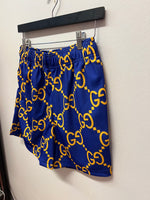 New Bravest Studios Purple Mega G Gucci Print Shorts