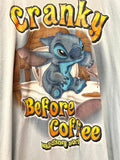 Walt Disney World Stitch Cranky before Coffee Sleep Shirt Sz XL