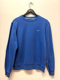 Nike Small Embroidered Swoosh Blue Sweatshirt Sz M