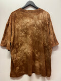 Vintage Horses Stallions Large Graphics Brown Tie Dye T-Shirt Sz XL