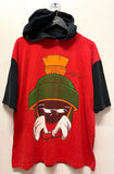 Vintage 1993 Marvin The Martian Looney Tunes Hooded T-Shirt Sz L