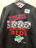 NWT Vintage 1990 Cincinnati Reds World Series Champions Black Sweatshirt Sz L