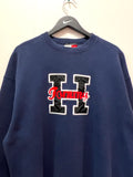 Vintage Tommy Hilfiger Navy Blue Embroidered Sweatshirt Sz XL