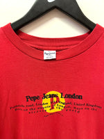 Vintage Pepe Jeans London Red Long Sleeve T-Shirt Sz XL