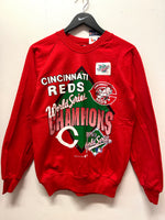 NWT Vintage 1990 Cincinnati Reds World Series Champions Red Sweatshirt Sz M,