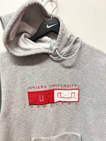 IU Indiana University Embroidered Gray Hoodie Sz M