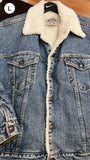 Vintage Levi Strauss Denim Jeans Sherpa Lined Trucker Jacket Sz Large