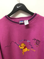 Disney Winnie the Pooh Pooh Had a Plan to Reel In Some Honey Embroidered Crewneck Sweatshirt Sz XL