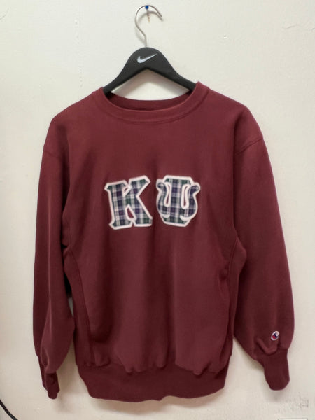 Vintage Kappa Psi Plaid Embroidered Champion Reverse Weave