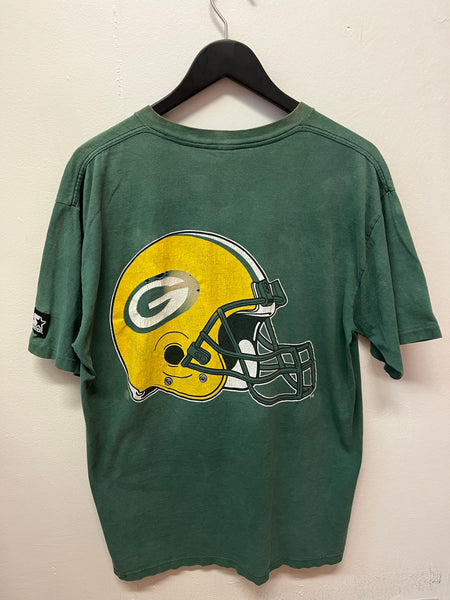 Vintage 1995 Green Bay Packers NFL Helmet Graphic T-Shirt Size