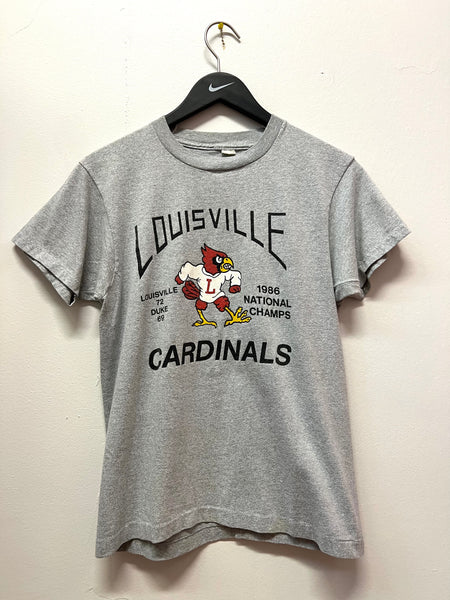 Vintage University of Louisville Cardinals 1986 National Champs Screen Stars T-Shirt Sz M