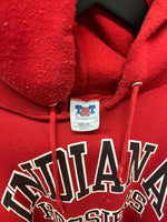 Vintage IU Indiana University Hoosiers Red Hoodie Sz XL
