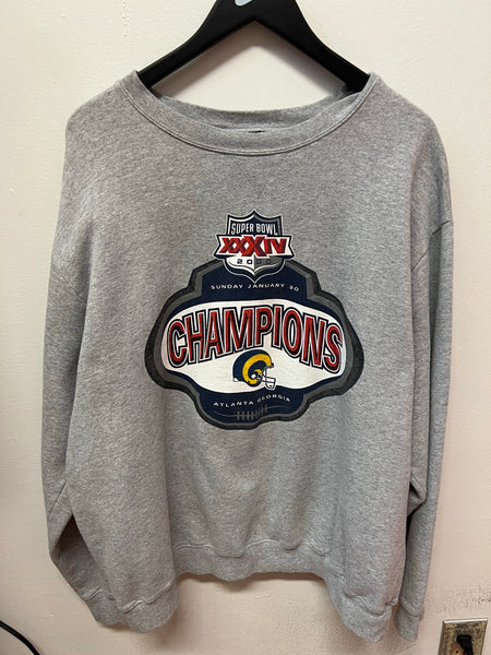 Vintage Los Angeles Rams Super Bowl XXXIV Champions 2000 Nike Crewneck Sweatshirt Sz XL