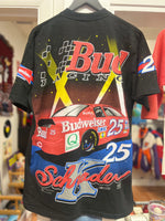 Ken Schrader #25 Bud Racing Nascar Front & Back Graphics T-Shirt Sz XL