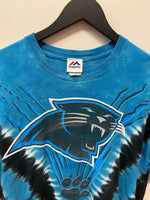 Carolina Panthers Tie Dye Front & Back Graphics T-Shirt Sz L – 812