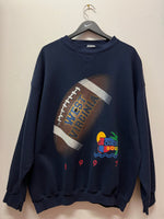 Vintage 1997 West Virginia Carquest Bowl Football Navy Blue  Crewneck Sweatshirt Sz