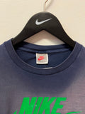 Vintage Nike Large Swoosh Just Do It Blue Long Sleeve T-Shirt Sz M