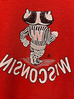 Vintage University of Wisconsin Badgers Front & Back Graphics Sweatshirt Sz L