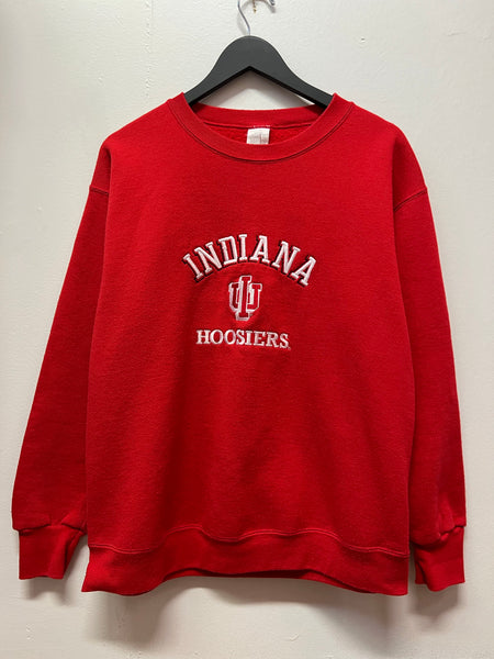 Vintage IU Indiana University Hoosiers Embroidered Crewneck Sweatshirt Sz L
