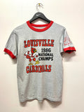 Vintage University of Louisville Cardinals 1986 National Champs T-Shirt Sz S/M