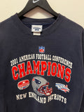 Vintage 2001 New England Patriots American Football Conference Champions Crewneck Sweatshirt Sz L