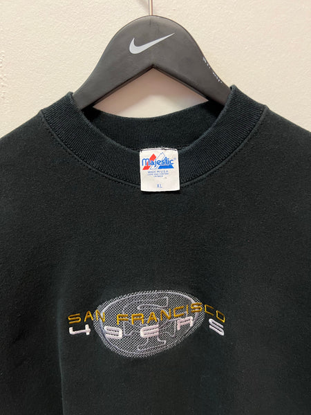 Vintage San Francisco 49ers Embroidered Black Crewneck Sweatshirt Sz X –  812 Vintage