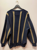Blue & Khaki Striped Sweatshirt Sz XL