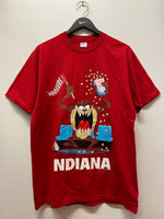 Vintage 1993 IU Indiana University Hoosiers Taz Looney Tunes Cheering T-Shirt Sz L