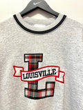 Vintage University of Louisville Plaid Embroidered Sweatshirt Sz XXL