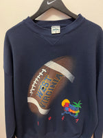 Vintage 1997 West Virginia Carquest Bowl Football Navy Blue  Crewneck Sweatshirt Sz