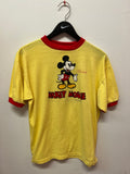 Vintage Mickey Mouse Florida Front & Back Graphics Yellow T-Shirt Sz M