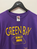 Vintage Green Bay Really Sucks, 100% Cheese Free T-Shirt Sz XXL