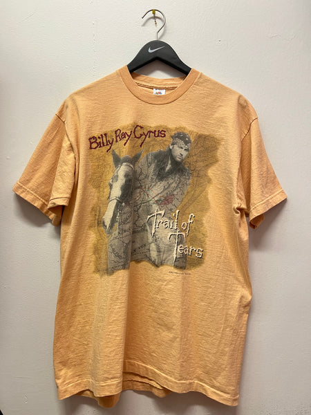 Vintage Billy Ray Cyrus Trail of Tears Lyrics Front & Back Graphics T-Shirt Sz XL