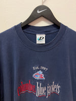 Columbus Blue Jackets Hockey Team Embroidered T-Shirt Sz XL