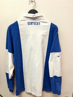 UK University of Kentucky Nike Striped Long Sleeve Polo Shirt Sz XL