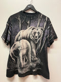 Vintage Sunrise Sportswear Bears Front & Back All Over Graphics T-Shirt Sz L