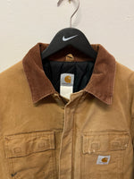 Vintage Carhartt Brown Quilt Lined Corduroy Collar Coat