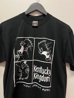 Vintage 90s Kentucky Kingdom Amusement Park Wow Great Ride! Roller Coaster Front & Back Graphics T-Shirt Sz M
