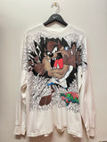 Vintage 1996 Taz Space Jam Looney Tunes Freeze Long Sleeve T-Shirt Sz XL